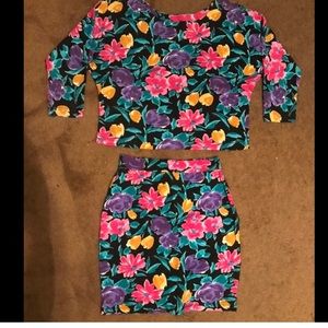 Two piece shirt and crop top